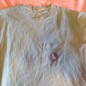 Teal houndstooth tee